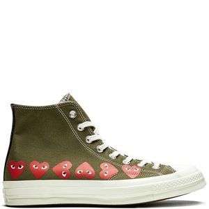 Comme de garcons khaki green converse high tops. Brand new never worn.
